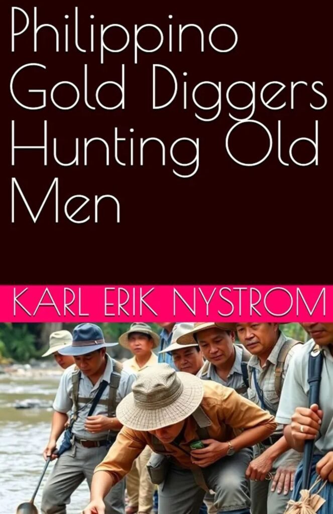 Filipino Gold Diggers Hunting Old Men book cover by Karl Nystrom exploring relationships and cultural perspectives in the Philippines.
