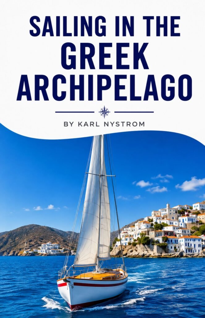 Sailing in the Greek Archipelago book cover by Karl Nystrom featuring a sailing adventure through the Greek Islands and Mediterranean Sea