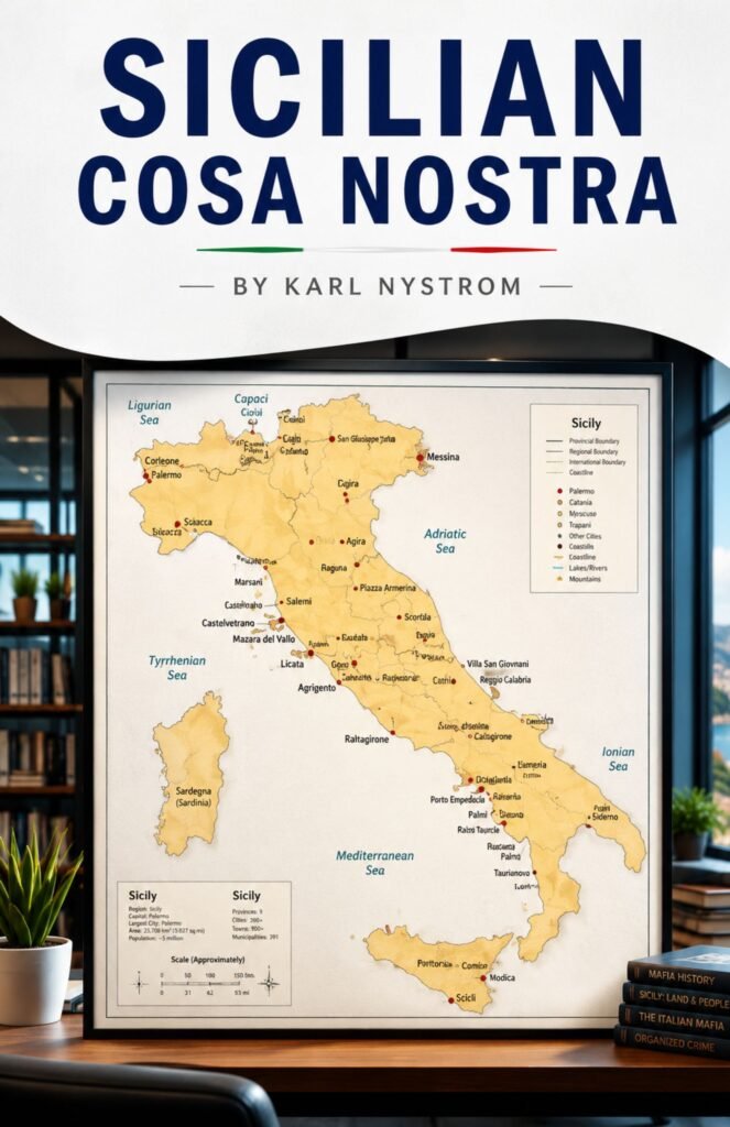 Sicilian Cosa Nostra book cover exploring the history and influence of the Sicilian organized crime group