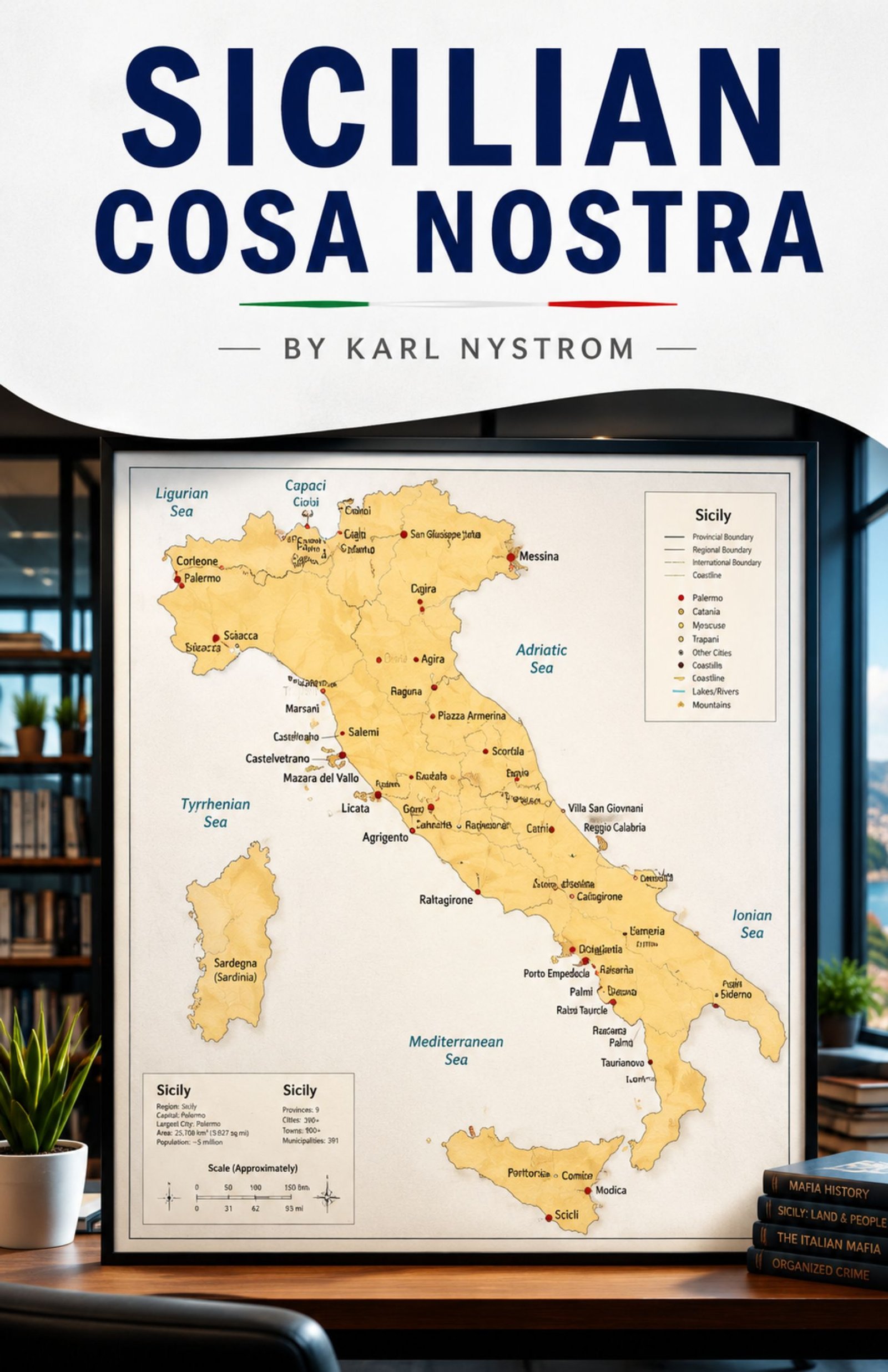 Sicilian Cosa Nostra book cover exploring the history and influence of the Sicilian organized crime group